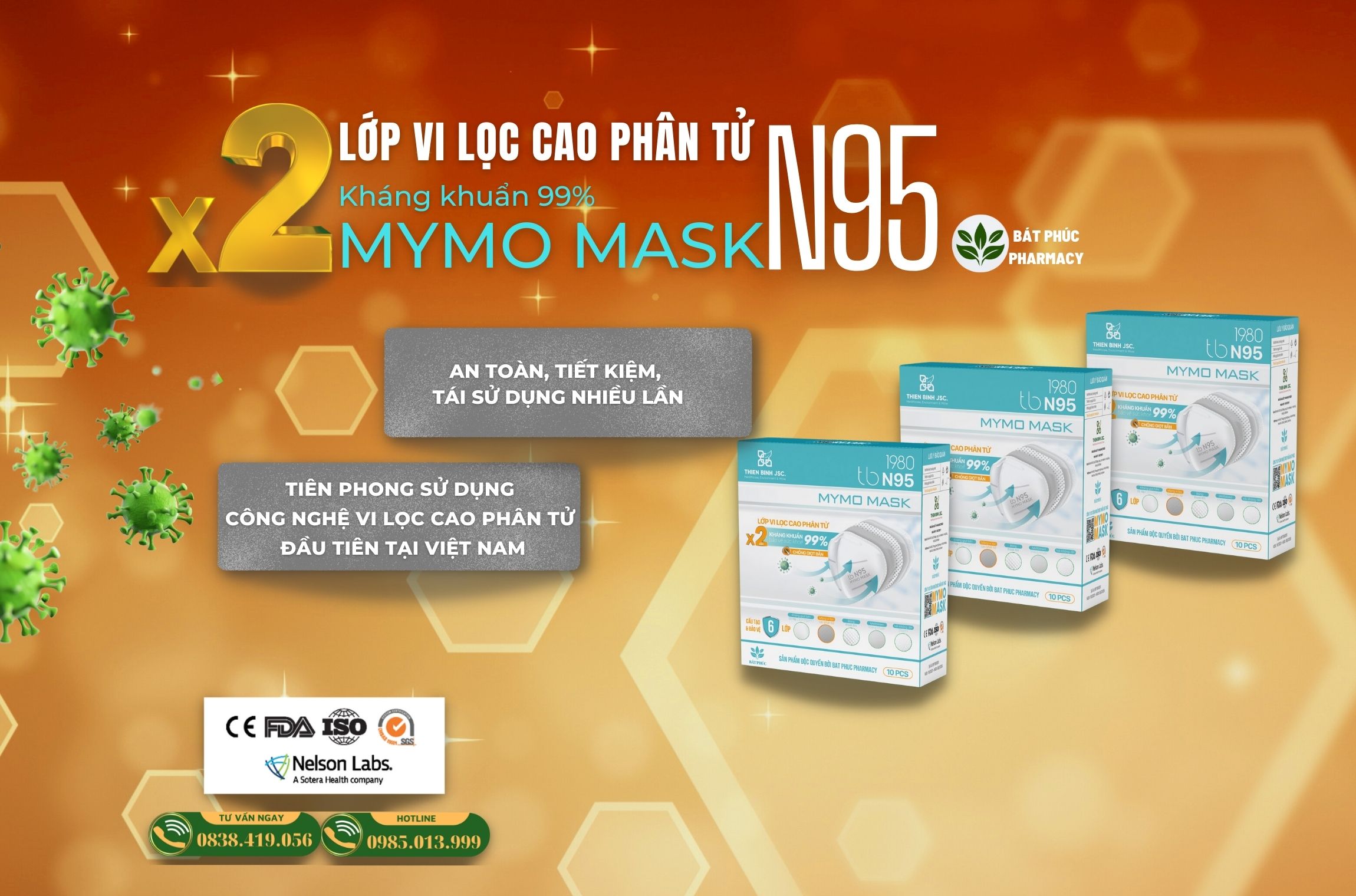 Khẩu trang N95 MYMO MASK 6 lớp kháng khuẩn 99% tái sử dụng nhiều lần